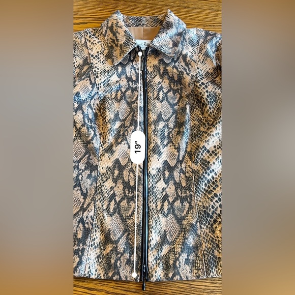 Joseph Ribkoff Python Jacket Zippered Front & Cuffs Size10 Faux Snakeskin - Picture 9 of 12